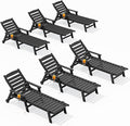 SERWALL Patio Chaise Lounge Chair Set of 6, 5 Positions Adjustable Poly Outdoor by SERWALL