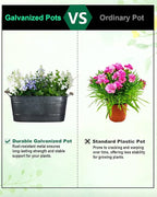 15 Inch Galvanized Planters for Outdoor Plants - Image 6