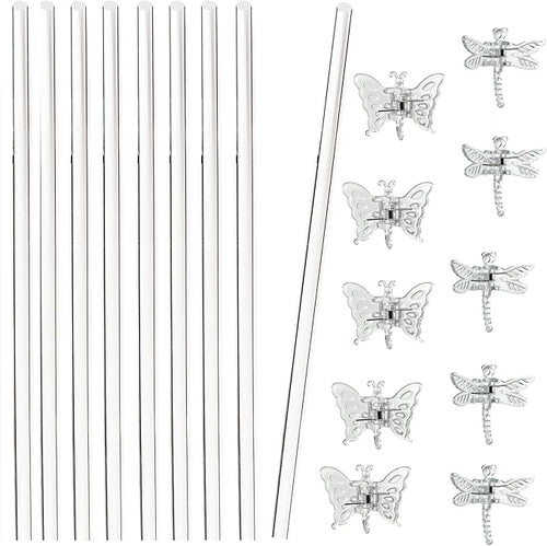 30Pcs Acrylic Plant Stakes Garden Single Stem Plant Support Stakes Clear Orchid by DAGUANZHI