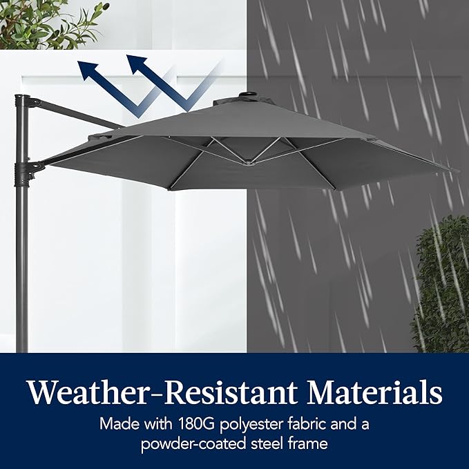 Best Choice Products 10ft Offset Cantilever Hanging Market Patio Umbrella - Image 5