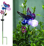 VCUTEKA Solar Garden Lights Metal Flower Decor Colorful Solar Pathway Light - Image 2