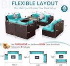 NICESOUL 9 Piece Large Outdoor Patio Furniture Set - Image 4