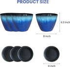 8 inch Plant Pots with Drainage Holes, Modern Glossy Finishing Planter - Image 2