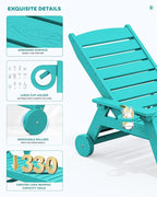 SERWALL Patio Chaise Lounge Chair Set of 2, Poly Lounge Chair - Image 5