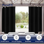 PureFit Outdoor Curtains for Patio Waterproof Weatherproof, UV Resistant - Image 3