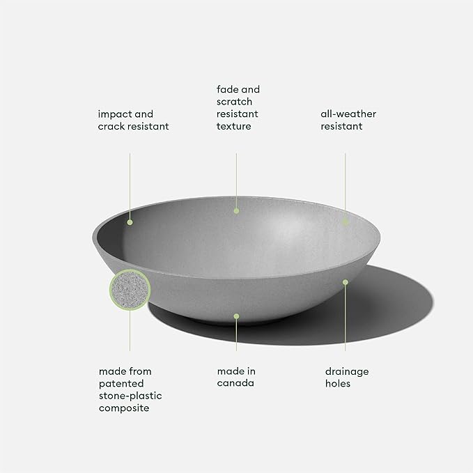 Veradek Mason Series Lane Bowl Planter-Large Round Planter - Image 3
