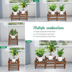 Wood Flower Stand Small Plant Stand Indoor Outdoor Plant Shelf Low Window Shelf - Image 3