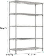 IZEUK 4250 LBS Garage Shelving Wide Storage Shelves 5 Tier Metal Shelves Heavy - Image 3