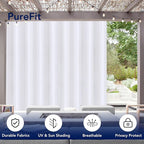 PureFit Outdoor Curtains for Patio Waterproof Weatherproof, UV Resistant - Image 3