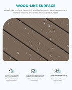 SERWALL HDPE Patio Coffee Table, Rectangle Outdoor Coffee Table, All Weather - Image 4