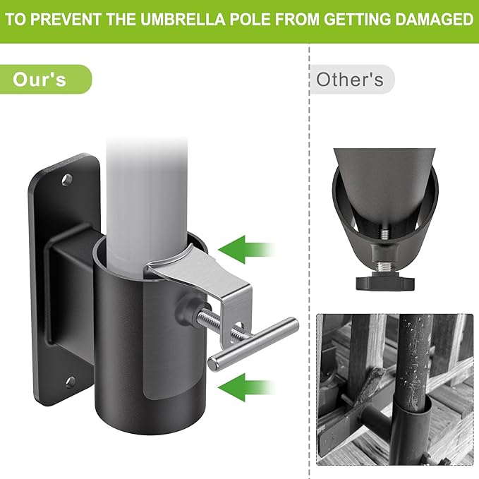 Heavy Duty Deck Railing Umbrella Holder, Patio Umbrella Stand - Image 3