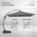 Grand patio 10x10 FT Patio Cantilever Umbrella - Image 4