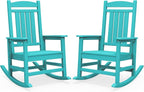 SERWALL HDPE Outdoor Rocking Chair Set of 2, Patio Rocking Chairs, All-Weather by SERWALL