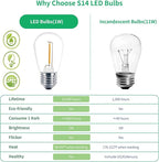 Meconard 30 Pack S14 Edison String Light Bulbs, 1 Watt Replacement Bulbs - Image 4