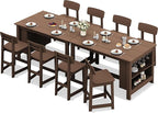 SERWALL 10-Piece HDPE Counter Height Dining Table Sets - Image 8