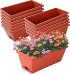 Window Box Planter, 12 Pack Plastic Vegetable Flower Planters Boxes 17 Inches by CHUKEMAOYI