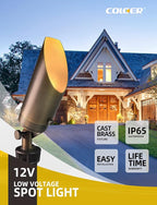 COLOER Brass Landscape Spotlights, 6 Pack Spotlight Fixture Outdoor - Image 2
