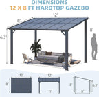 AECOJOY 12' x 8' Gazebo Outdoor Pergola - Image 8