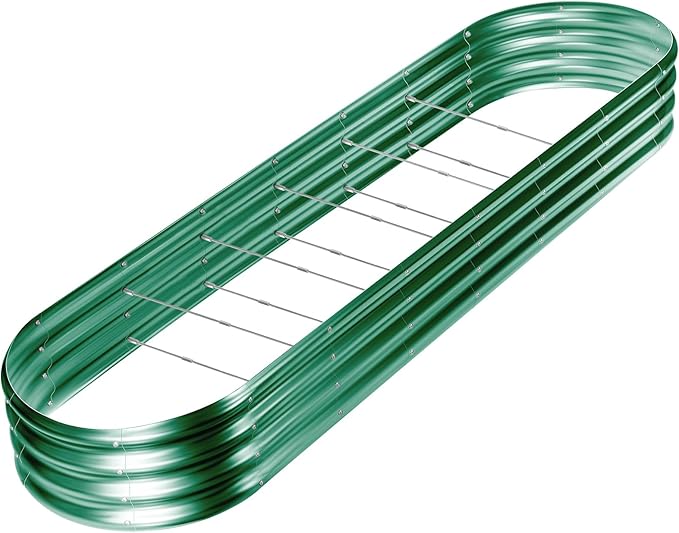 Land Guard 8×2×1ft Galvanized Raised Garden Bed Kit, 108 Gallon Capacity Raised by LandGuard