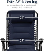 Best Choice Products Oversized Padded Zero Gravity Chair, Folding Outdoor Patio - Image 3