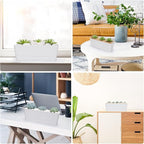 GREANER 12x3.8 Inch Herb Planters, 6 Pack White Rectangle Window Boxes - Image 6