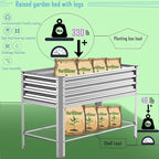 Raised Garden Bed with Legs, Galvanized Raised Planter Box with Storage Shelf - Image 4