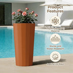 23.6" Tall Outdoor Planters Set of 2, Large Planters - Image 3