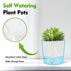 Self Watering Pots for Indoor Plants, 6 & 5 & 4 Inch Stylish Flower Pots - Image 3