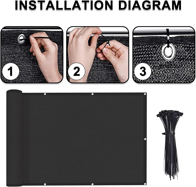 LOVE STORY Balcony Privacy Screen, UV Protection and Weather-Resistant - Image 2