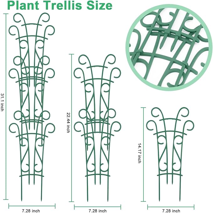 Indoor Plant Trellis for Climbing Plants, 8 Pack Garden Trellis for Potted - Image 2