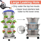 GameXcel Vertical Planter 5 Tier Stackable Planters Garden Planters Strawberry - Image 4