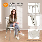 VINGLI Plastic Outdoor Dining Chairs Set of 4, Stackable Patio Cream White - Image 5