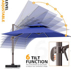 10' X 13' Outdoor Patio Umbrella Large Rectangle Cantilever Umbrella Heavy Duty - Image 6