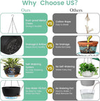 Set of 3-10 Inch Self Watering Hanging Planters - Image 5
