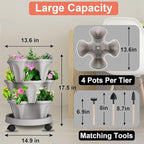 Vertical Planter 3 Tier Stackable Planters Garden Planters Strawberry Herb - Image 9