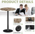 Flamaker Round Bistro Pub Table Modern Style Metal Base MDF Top Cocktail Bar - Image 5
