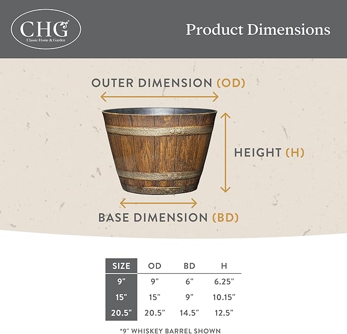 Classic Home and Garden Whiskey Barrel Planters - Image 5