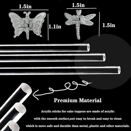 30Pcs Acrylic Plant Stakes Garden Single Stem Plant Support Stakes Clear Orchid - Image 2