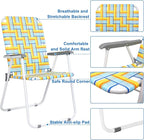 VINGLI Patio Lawn Webbed Folding Chairs Set of 2, Outdoor Beach Chair Portable - Image 6