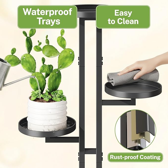 iDavosic.ly 3 Tier Plant Stand Indoor Outdoor, Tiered Corner Multiple Flower - Image 4