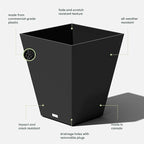 Veradek Nobleton Indoor/Outdoor Wide Square Planter - Image 4