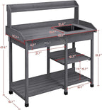 Yaheetech Outdoor Potting Bench Table Potters Benches Garden Workstation - Image 3