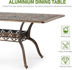 VINGLI 8-Person Outdoor Dining Table, Metal Dining Table - Image 6