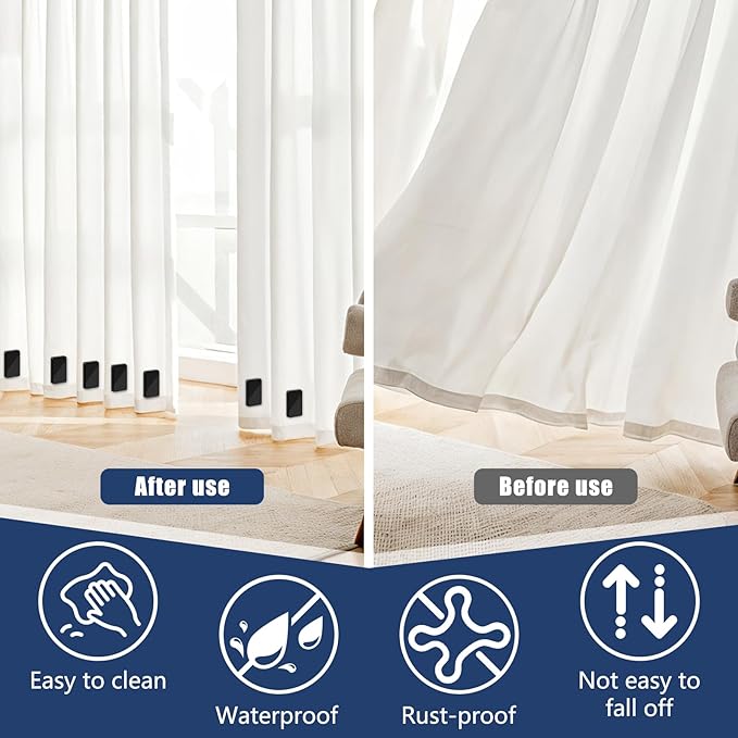 18 Pcs Outdoor Curtain Weights, Plastic Wrapped Magnetic Drapery Weights - Image 3