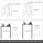 Devoko Metal Bar Stools 30" Indoor Outdoor Stackable Barstools Modern Style - Image 3