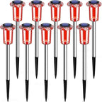 DenicMic Solar Lights Outdoor 10 Pack Waterproof Red White LED Stainless Steel - Image 7