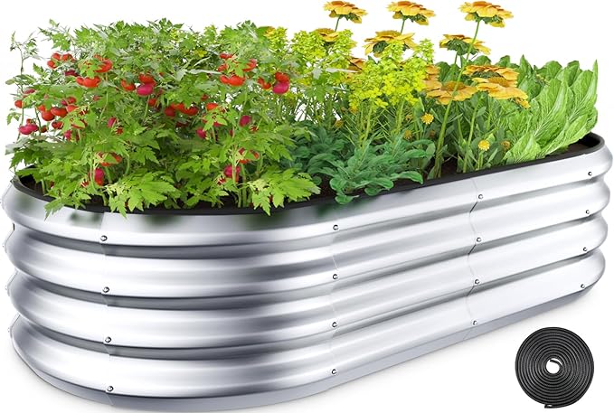 Raised Garden Bed Kit, Large Metal Raised Beds by Winpull