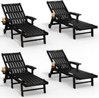 Patio Chaise Lounge Chair Set of 4, Oversized Lounge Chair Outdoor by THOEOE
