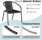 Amopatio Outdoor Dining Chairs Set of 6, Rattan Patio Chairs Wicker, Stackable - Image 6