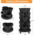 VECELO 5 Tier Vertical Garden Planter, Self Watering Stackable Planters - Image 2